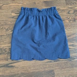 Lauren James Navy Seersucker Skirt Small